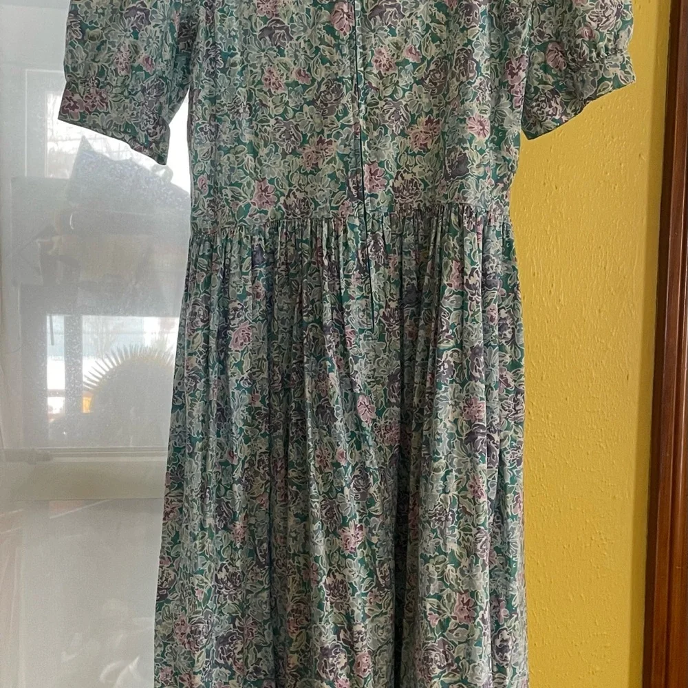 SOLD-Vintage 80s Laura Ashley Cotton Floral Dress - Picture 5 of 5